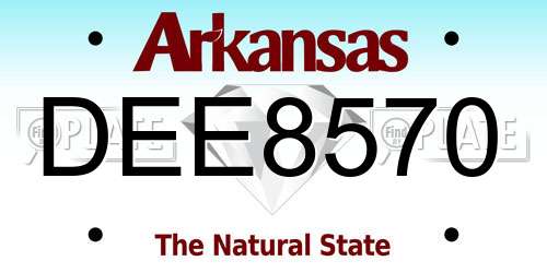 DEE8570 Arkansas License Plate