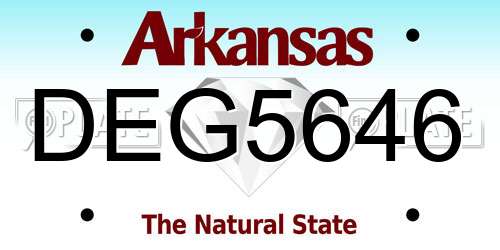 DEG5646 Arkansas License Plate