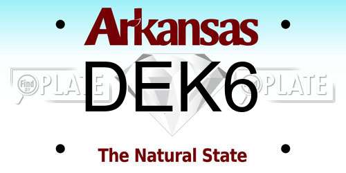 DEK6 Arkansas License Plate