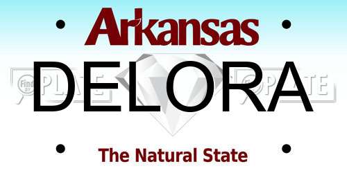 DELORA Arkansas License Plate