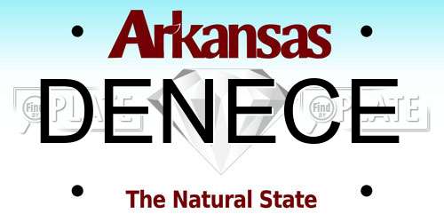 DENECE Arkansas License Plate
