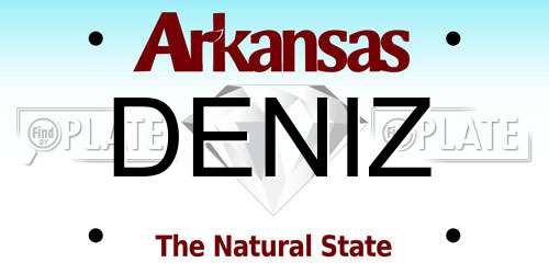DENIZ Arkansas License Plate