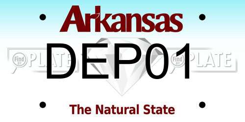 DEP01 Arkansas License Plate