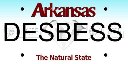 DESBESS Arkansas License Plate