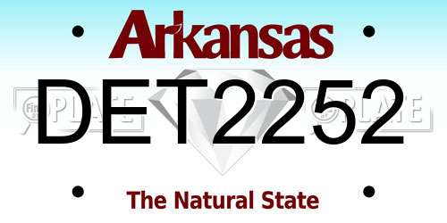 DET2252 Arkansas License Plate