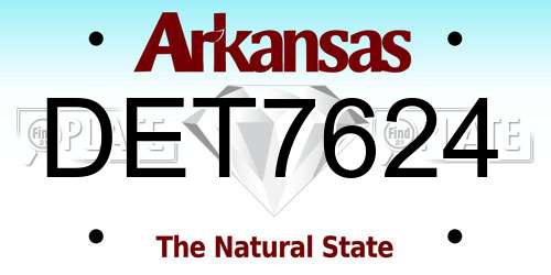DET7624 Arkansas License Plate