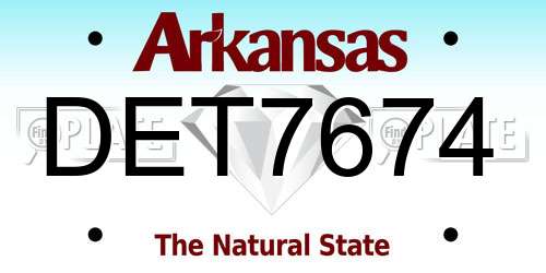 DET7674 Arkansas License Plate