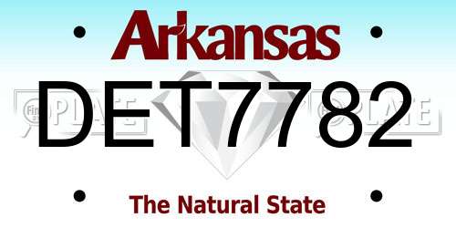 DET7782 Arkansas License Plate