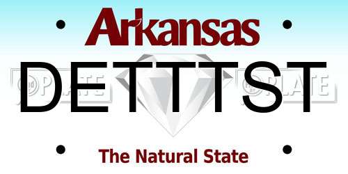 DETTTST Arkansas License Plate