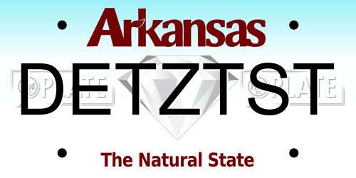 DETZTST Arkansas License Plate