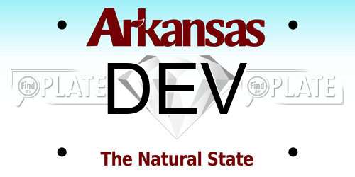 DEV Arkansas License Plate