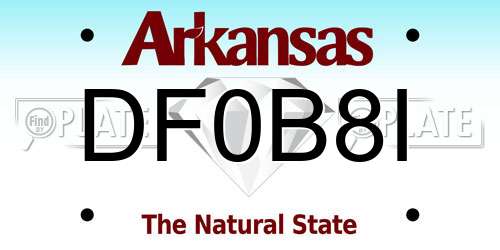 DF0B8I Arkansas License Plate