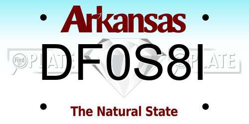 DF0S8I Arkansas License Plate