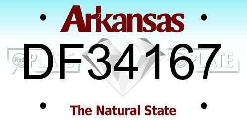 DF34167 Arkansas License Plate