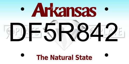 DF5R842 Arkansas License Plate