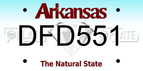 DFD551 Arkansas License Plate