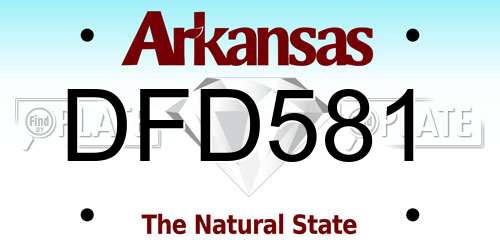 DFD581 Arkansas License Plate
