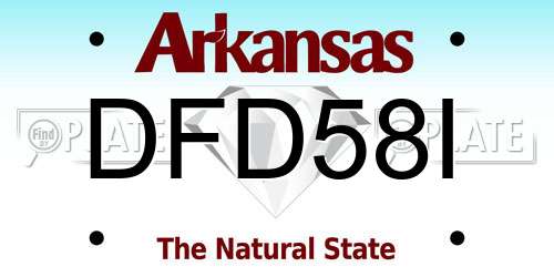 DFD58I Arkansas License Plate