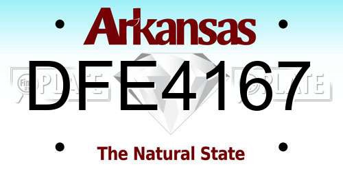 DFE4167 Arkansas License Plate