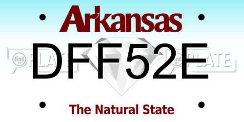 DFF52E Arkansas License Plate