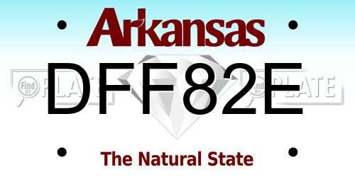 DFF82E Arkansas License Plate