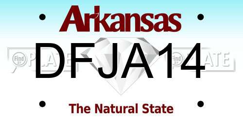 DFJA14 Arkansas License Plate