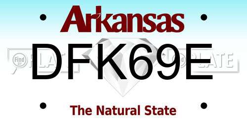 DFK69E Arkansas License Plate