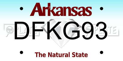 DFKG93 Arkansas License Plate