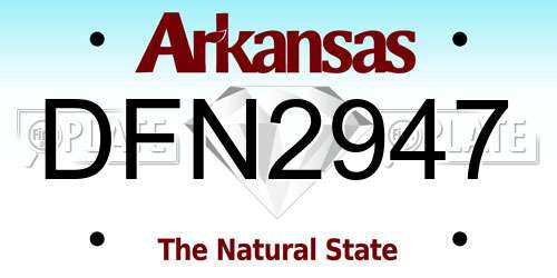 DFN2947 Arkansas License Plate