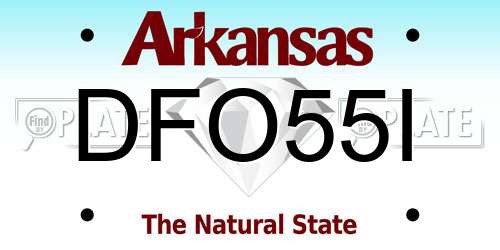 DFO55I Arkansas License Plate