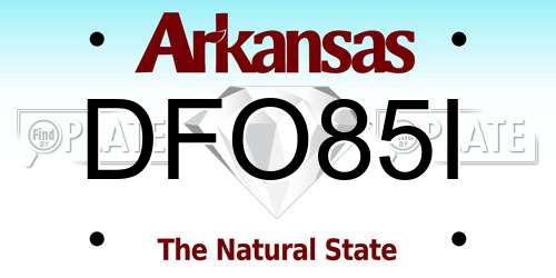 DFO85I Arkansas License Plate
