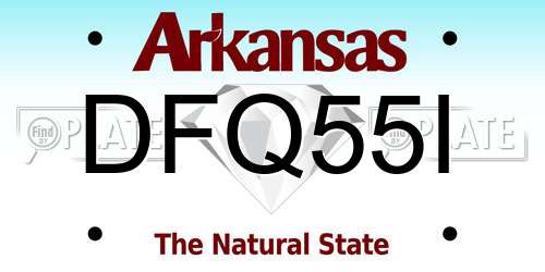 DFQ55I Arkansas License Plate