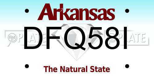 DFQ58I Arkansas License Plate