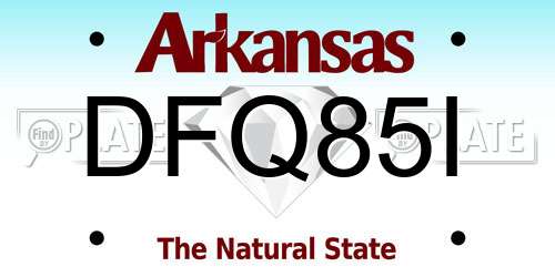DFQ85I Arkansas License Plate