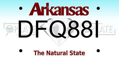 DFQ88I Arkansas License Plate