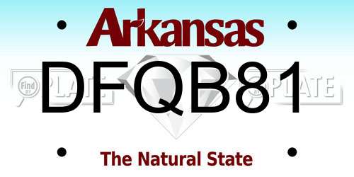 DFQB81 Arkansas License Plate