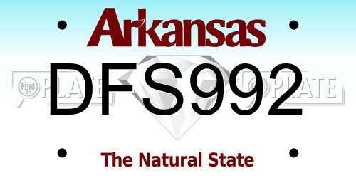 DFS992 Arkansas License Plate
