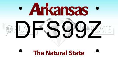 DFS99Z Arkansas License Plate
