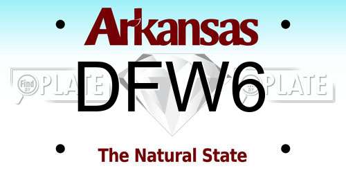DFW6 Arkansas License Plate