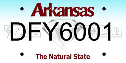DFY6001 Arkansas License Plate