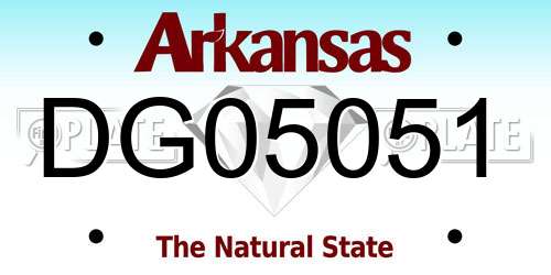 DG05051 Arkansas License Plate