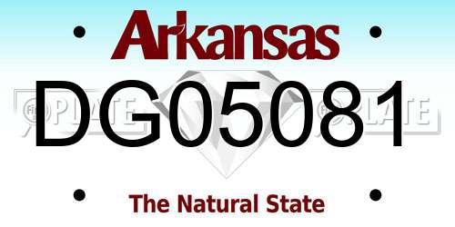 DG05081 Arkansas License Plate