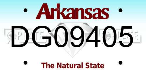 DG09405 Arkansas License Plate