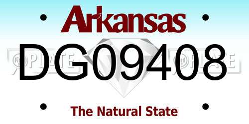 DG09408 Arkansas License Plate