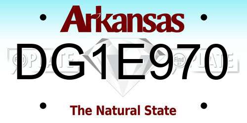 DG1E970 Arkansas License Plate