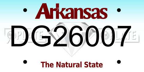 DG26007 Arkansas License Plate
