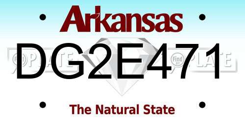 DG2E471 Arkansas License Plate