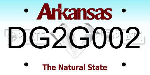 DG2G002 Arkansas License Plate