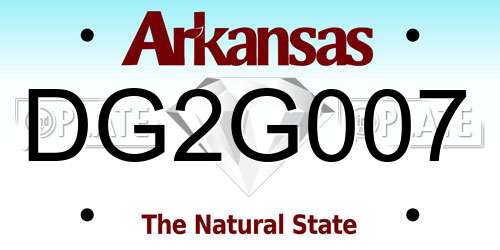 DG2G007 Arkansas License Plate