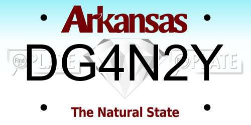 DG4N2Y Arkansas License Plate